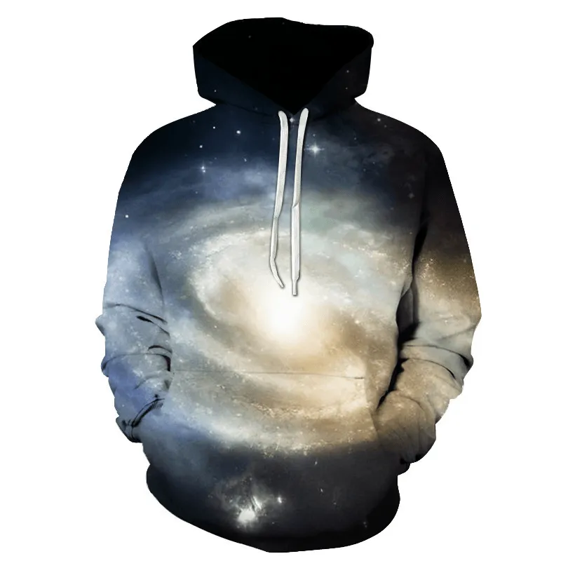 Modern Active Simple Look 3D Digital Printing Pattern Men'S Hooded Sweatshirt