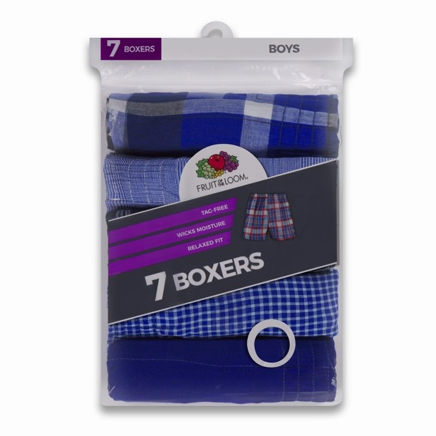 Relaxed Top 7-Pack Boys' Tartan Plaid Boxers 7PB53TG