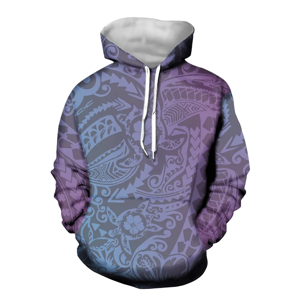 Urban Minimal A Low-Order Hooded Sweater Polynesian Turtle Pullover with Pocket Long-Sleeved Top to Customize the New Style