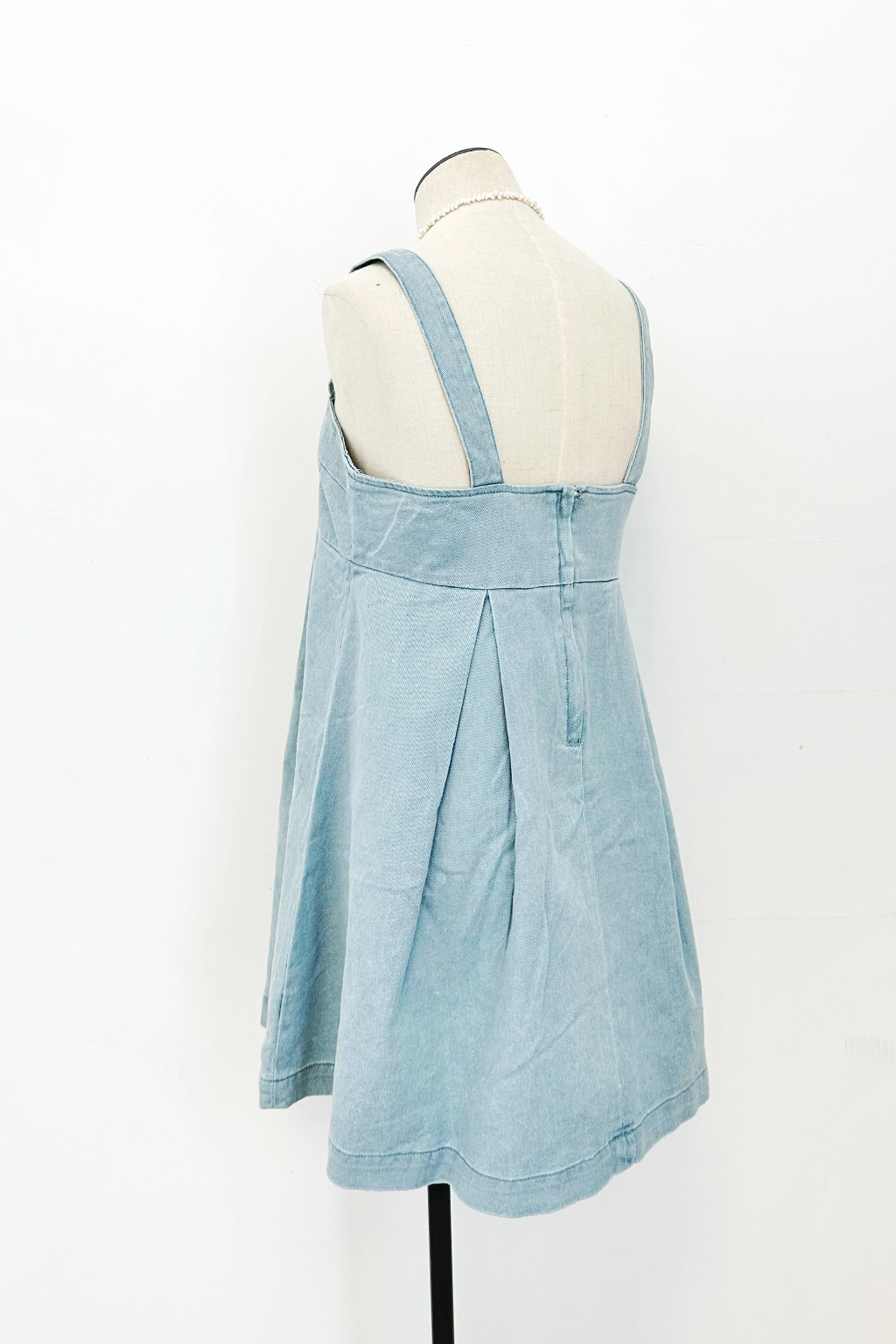 Light Sheen Modern Texture Denim Mini Dress