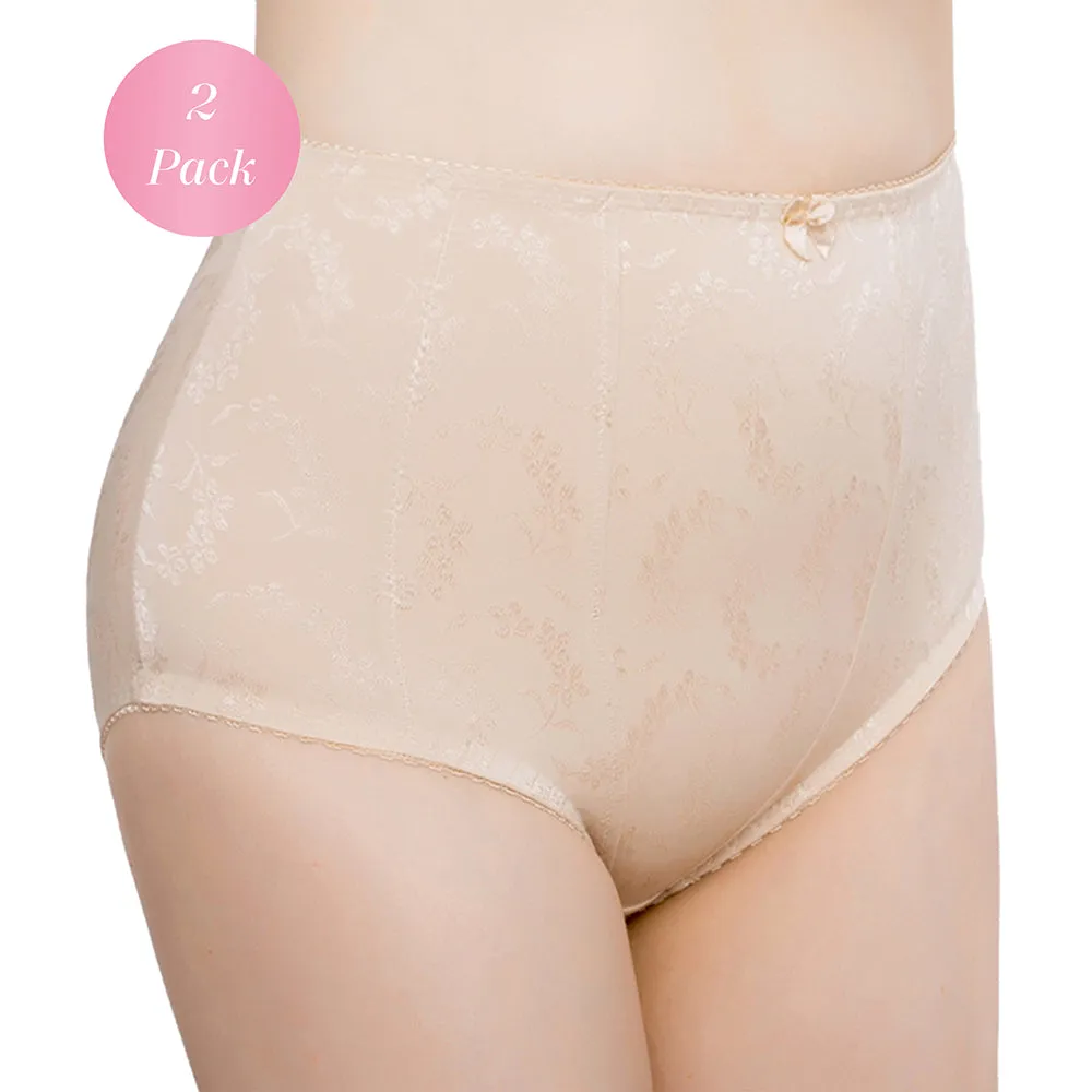 ReinforcedStitching 2-Pack Women's Floral Jacquard Slimming Body Shaper Panties 51070557A