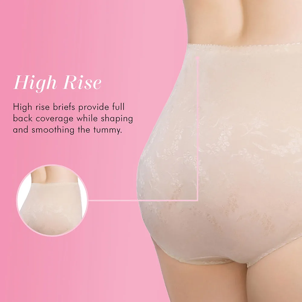 Lightweight Weave Material UV Protection Enhanced 2-Pack Women's Floral Jacquard Slimming Body Shaper Panties 51070557A