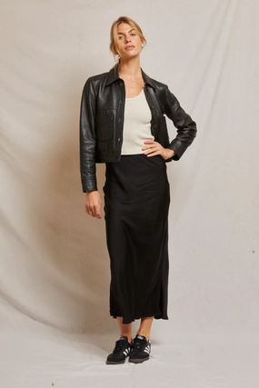 Genevieve Satin Maxi Skirt Adaptable Fabric
