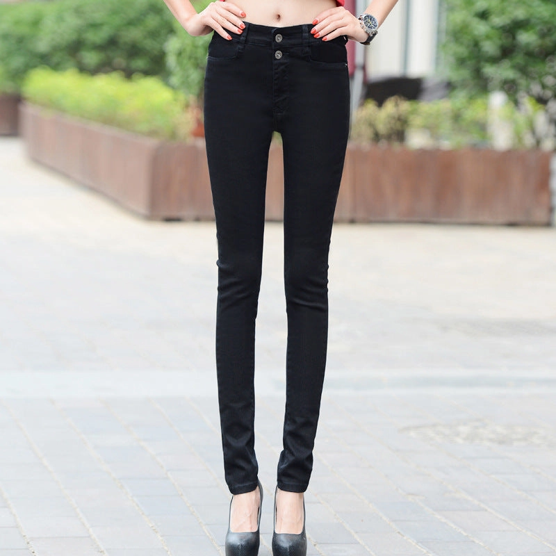 MultiPocketDesign Tapered ankle Women White Denim Jeans Pants Slim Female Girl Jean Trousers