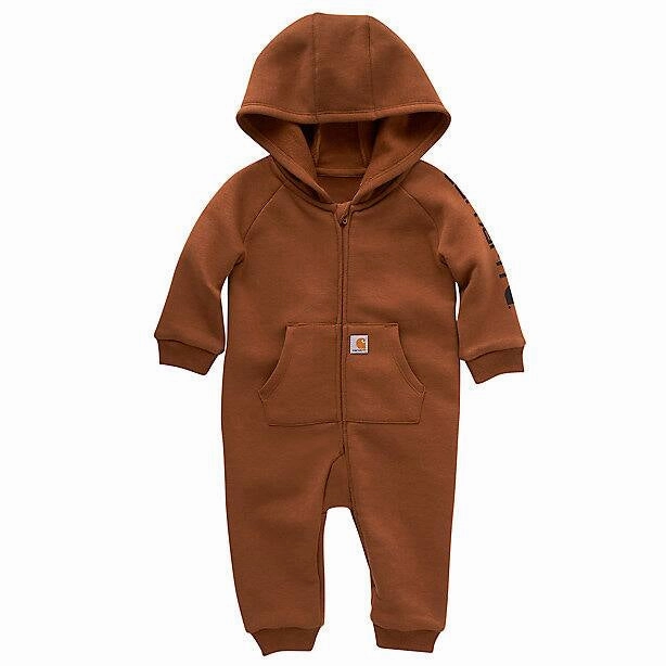 Infants' Long-Sleeve Fleece Zip Front Coverall CM8751 Layered Collar Design