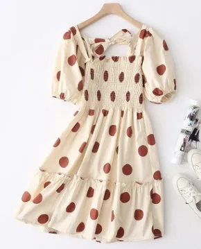 Vintage Dot Women Dress Stylish Wear