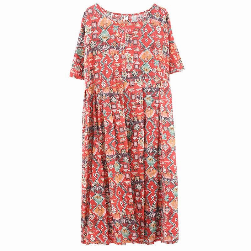 Wrap Charm Light Weight Literary style plus size fat MM200 kg loose and thin dress