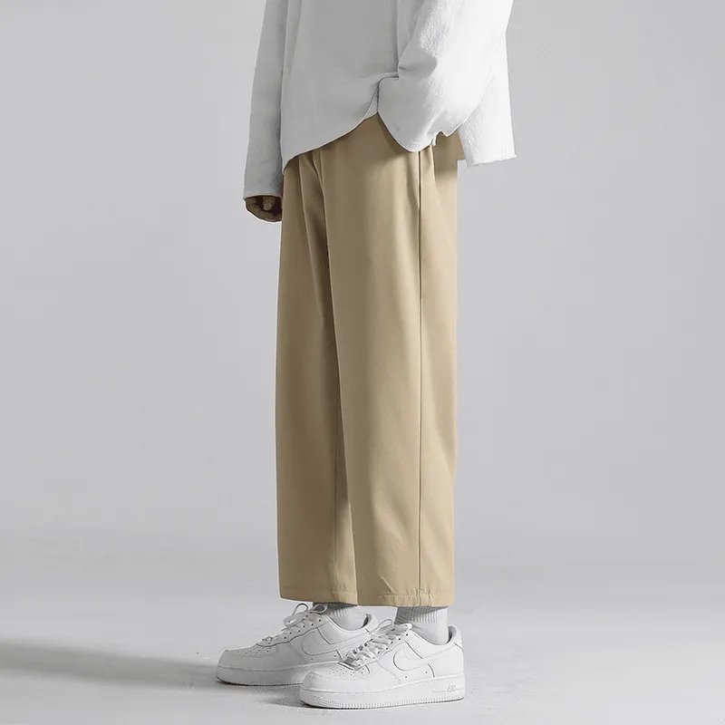 Smooth Fabric Men'S Korean Style Trendy Loose All-Match Nine-Point Casual Pants