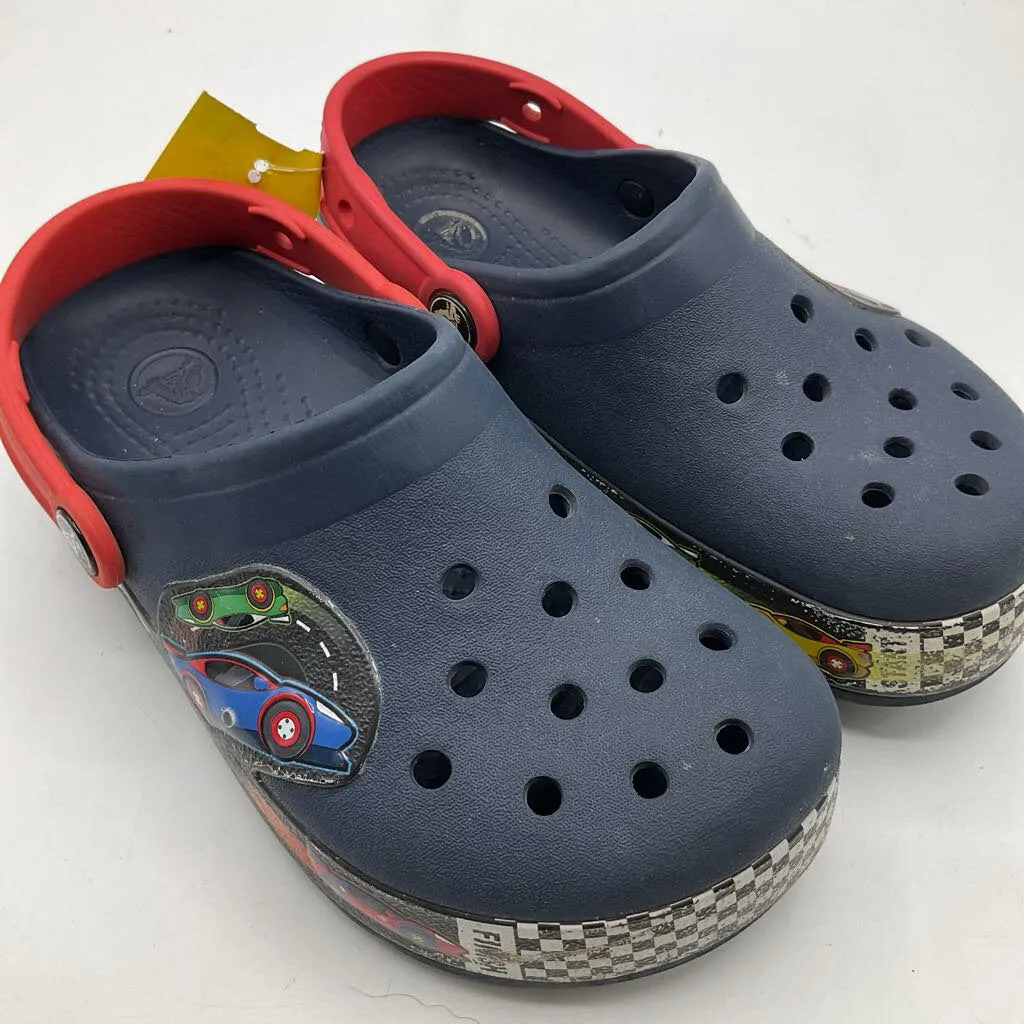 Size 2Y: Crocs Navy Cars Cushioned performance