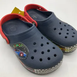 Size 2Y: Crocs Navy Cars Cushioned performance