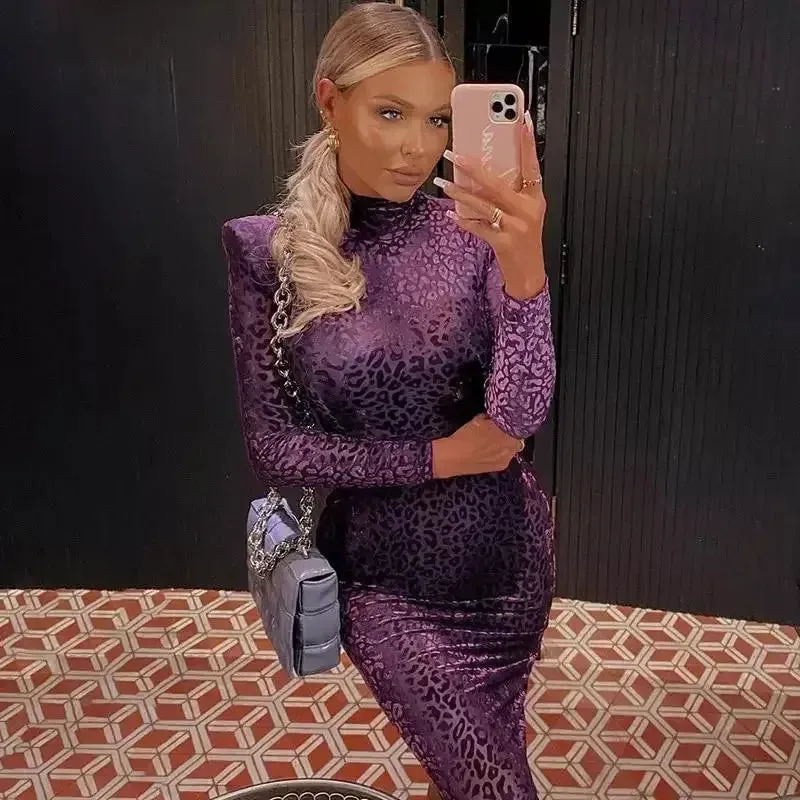 Recycle Glow Story Glow Purple Midi Dress