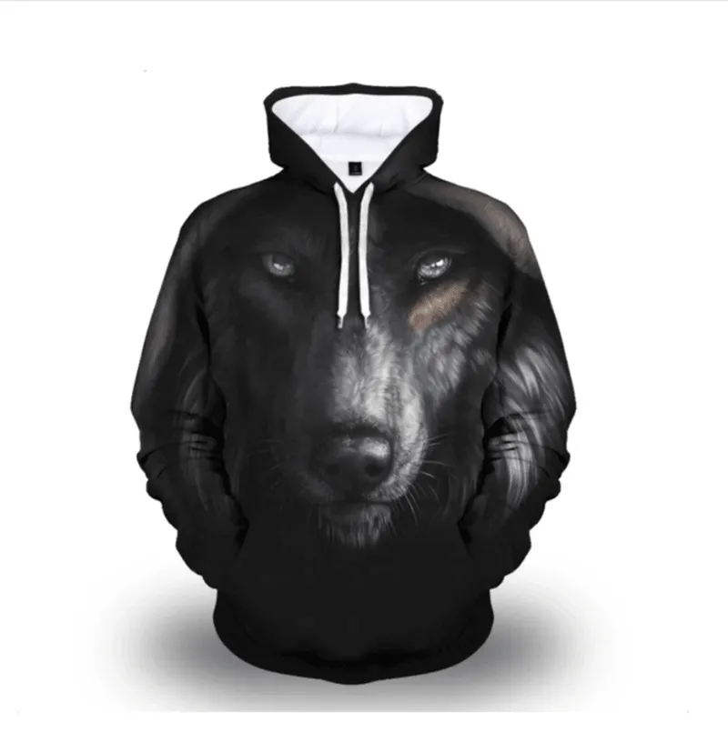 WOLVES - Stijlvolle En Warme Hoodie ANIMAL STYLE Adjustable Cuff System Green Material