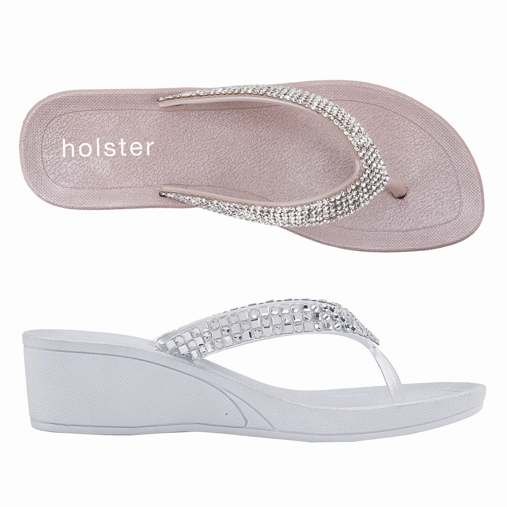 Paris Glow Ultra Comfort Alice Wedge & Hope Wedge Bundle - Champagne / Clear