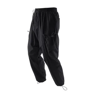 All-Match Casual Big Pocket Drawstring Tooling Trousers Functional Fit Soft Comfort