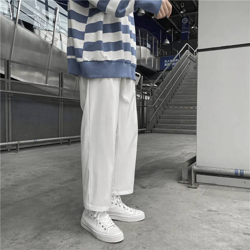 OdorResistantTreatment Soft Brush Lining All-Match Straight-Leg Pants Wide-Leg Cropped Trousers