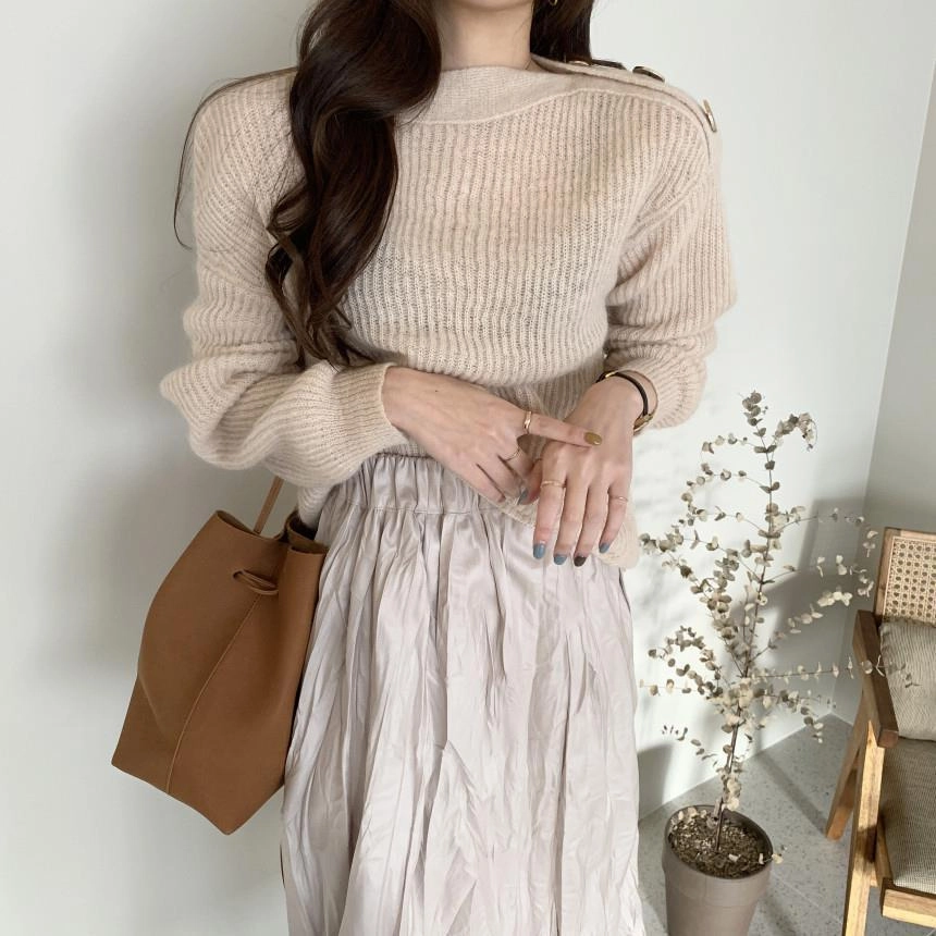 Layered Protection Versatile Comfort Wear Versatile Fashion Sweater Knitted Top Plus Fleece