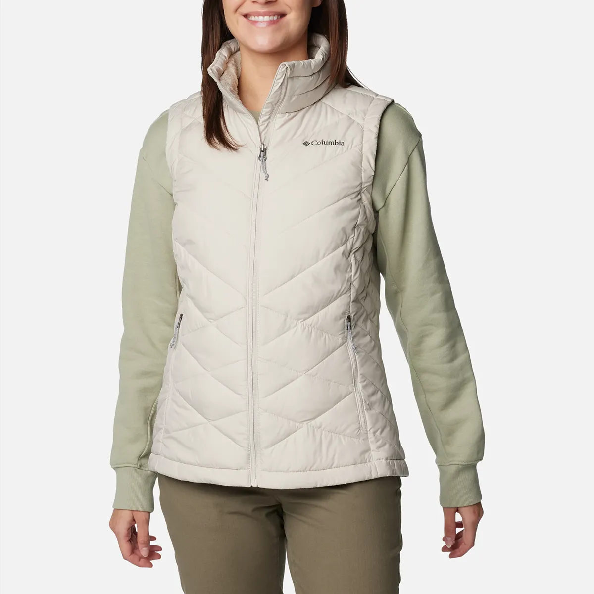 Women's Heavenly II Insulated Vest 208920 Stain Repellent Coating Flatlock Stitching Technique