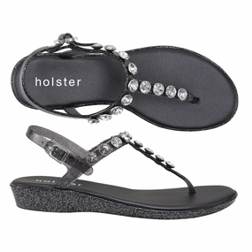 Weather Proof Amalfi Wedge - Clear Graphite Glitter