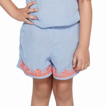 America & Beyond Periwinkle Orange Detail Shorts Non-Binding