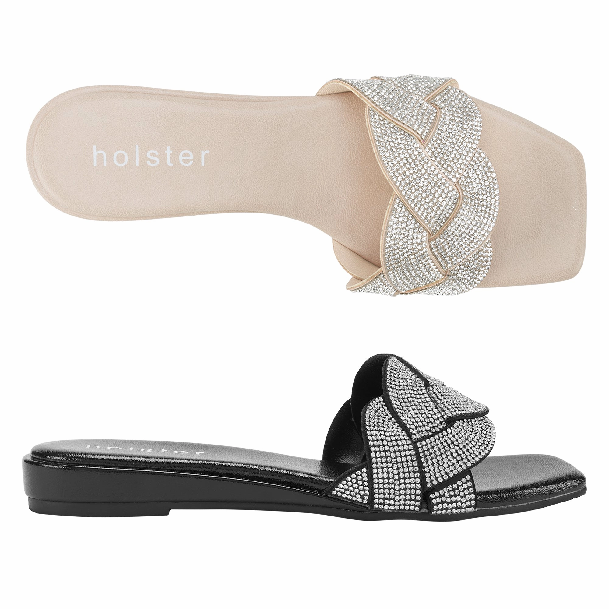 Cushioned Comfort Anastasia Low Wedge Bundle - Beige / Black