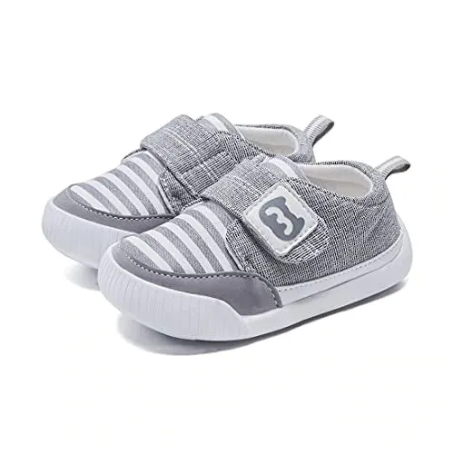 Eco Form White Stripes Soft Non-Slip Sneakers Lightweight First Walker BMCiTYBM