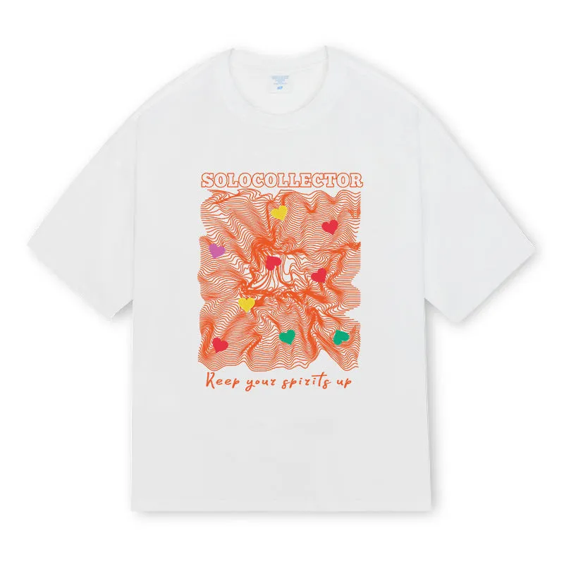 Fashion Digital Printing Short-sleeved T-shirt Men WeightedHem