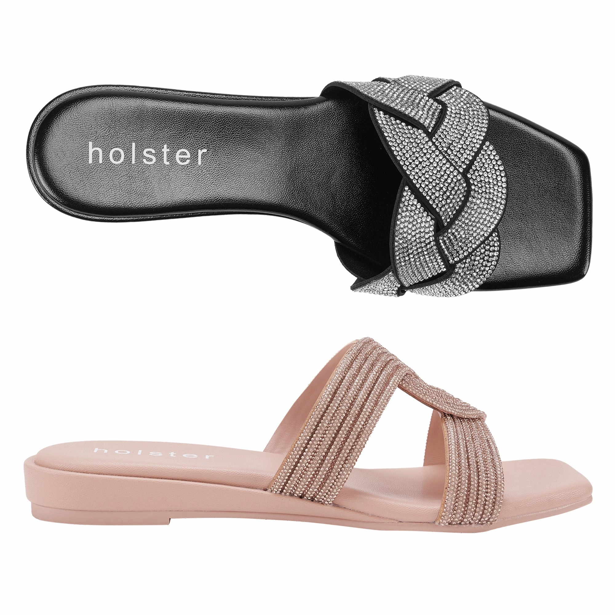 Button up Anastasia Low Wedge & Zara Low Wedge Bundle - Black / Tan