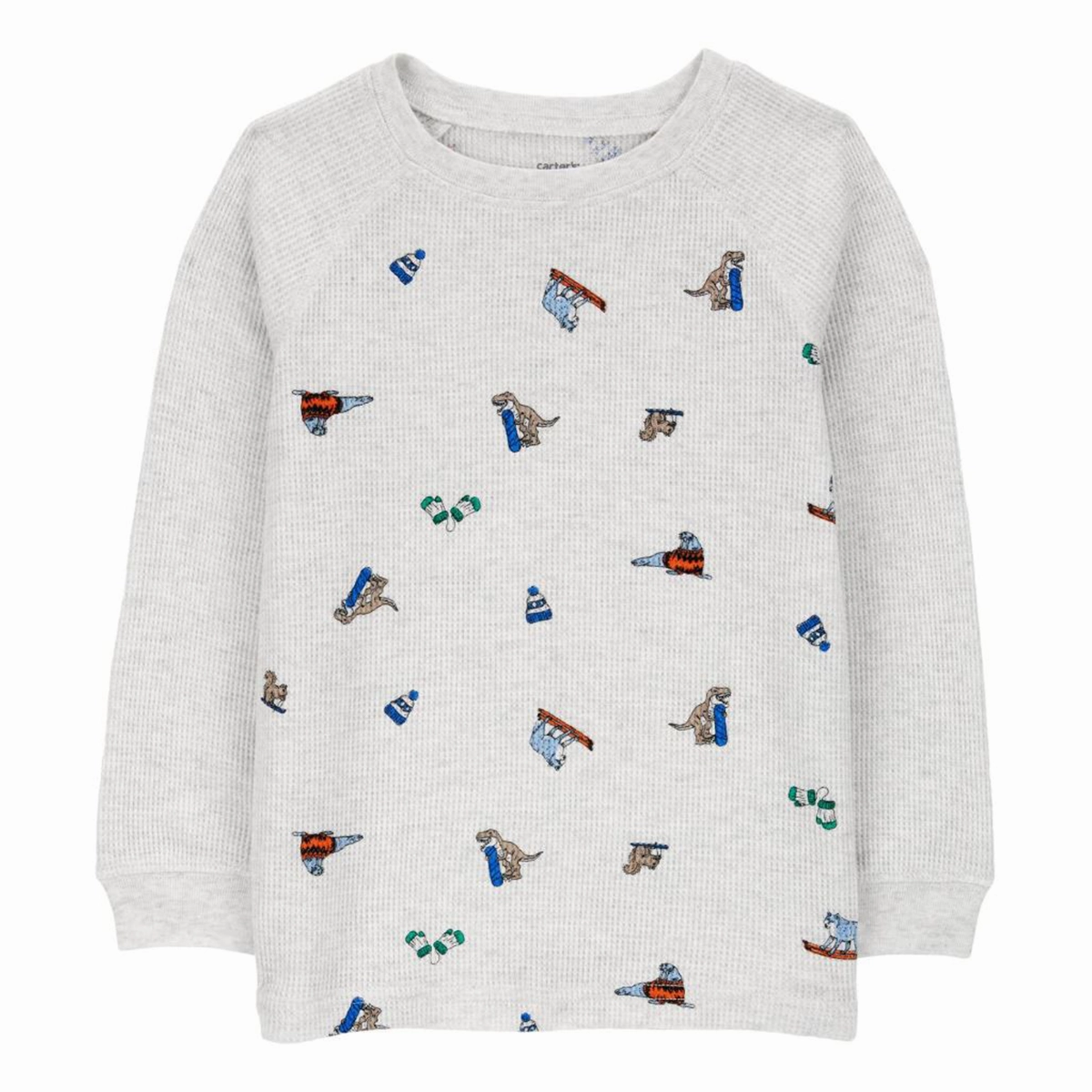 MultiPanelBreathability OdorResistant Fabric Toddler Boys' Winter Animals Thermal Graphic Tee 2S028210