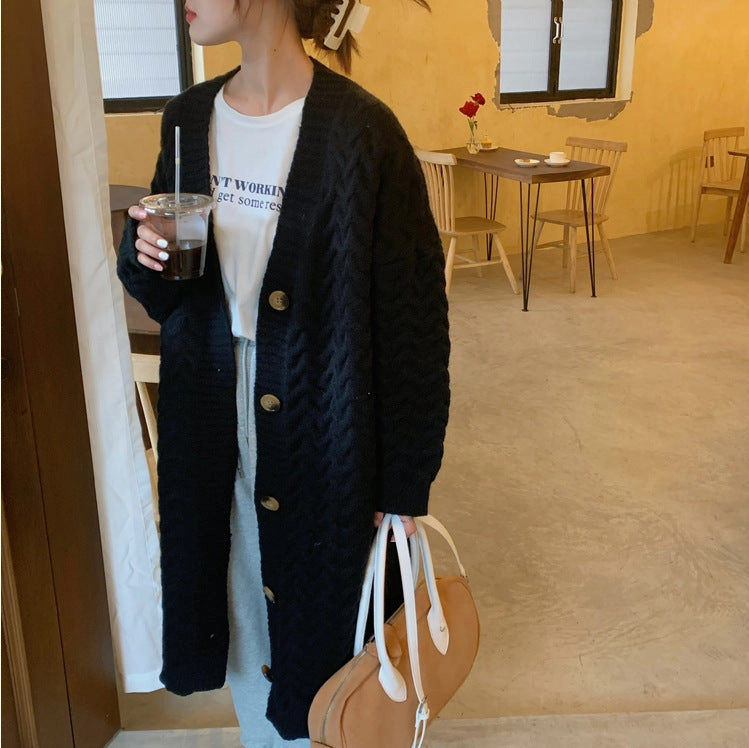 Layering Piece Mid-length Sweater Female Baggy Coat