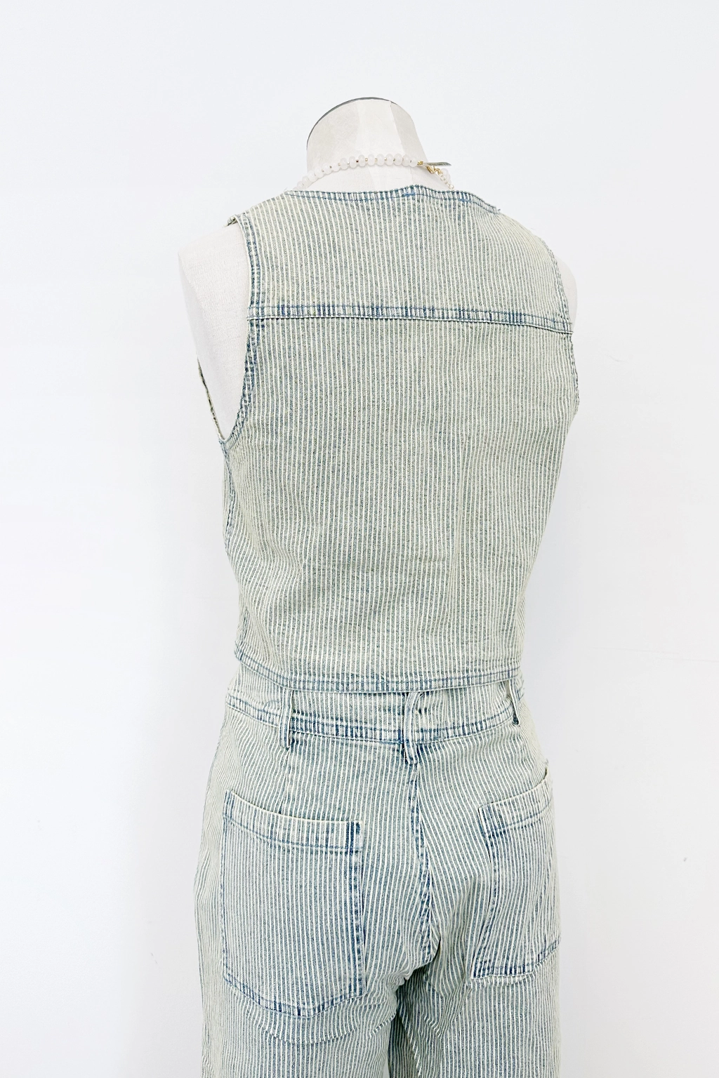 Faded Stripe Vest Retro design Tubular Body Construction