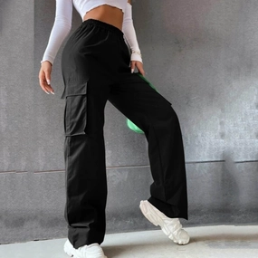 Stylish Layers Beltless Trousers High Waist Wide Leg Straight