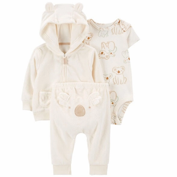 Eco Friendly Blend Non Slip Shoulder Seams Baby Boys' 3-Piece Koala Jacket Set 1R040010-153