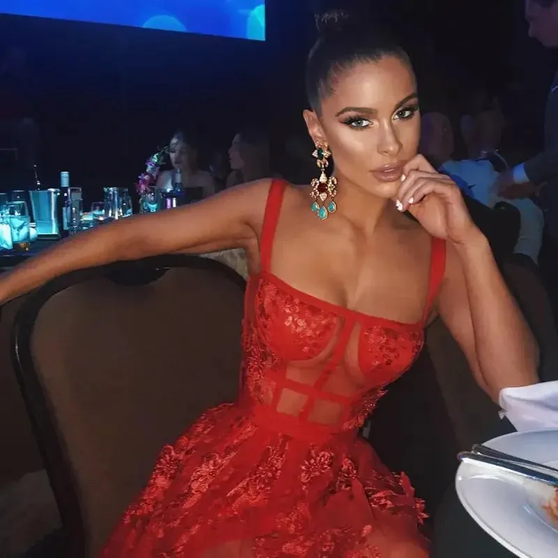 Lace Catwalk Dress Game Day Modern Outfit