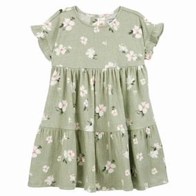 WrinkleResistantWeave Toddler Girls' Floral Tiered Dress 2S404410