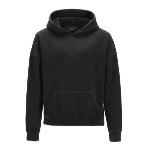 European and American High-Street Washed Short, Personalized Tailoring Side Slit Loose Hooded Sweater Layer Fit product festival wearability