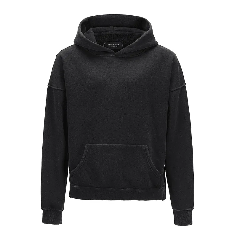 European and American High-Street Washed Short, Personalized Tailoring Side Slit Loose Hooded Sweater Layer Fit product festival wearability