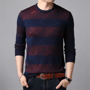 Autumn New Men'S Knitted Sweater round Neck Winter Perfection