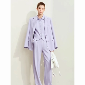 Autumn Notched Professional Blazer Daily Commute Wear