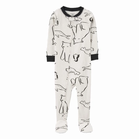 Baby 1-Piece Arctic Animal Print Footie Pajamas 1R945810 Oversized Collar