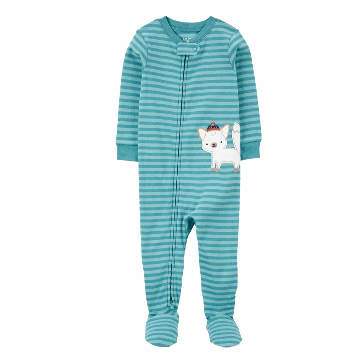 NaturalFiberBlend Anti Pilling Finish Baby 1-Piece Wolf Striped 100% Snug Fit Cotton Footie Pajamas 1R945610