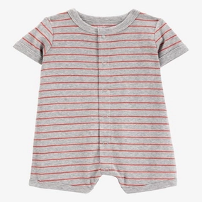 Baby Boy Crab Striped Cotton Blend Short-Sleeve Romper 1S474910-984 Basic Dress SunProtective