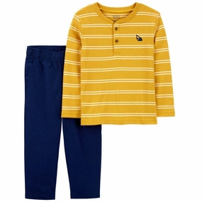Baby Boys' 2-Piece Striped Henley Tee & Pant Set 1R331210-998 RecycledPolyesterBlend