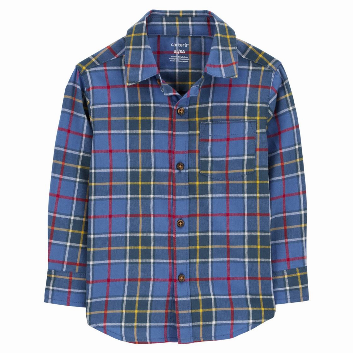 TemperatureRegulating Material Flattering Drape Baby Boys' Plaid Button-Front Shirt R582110