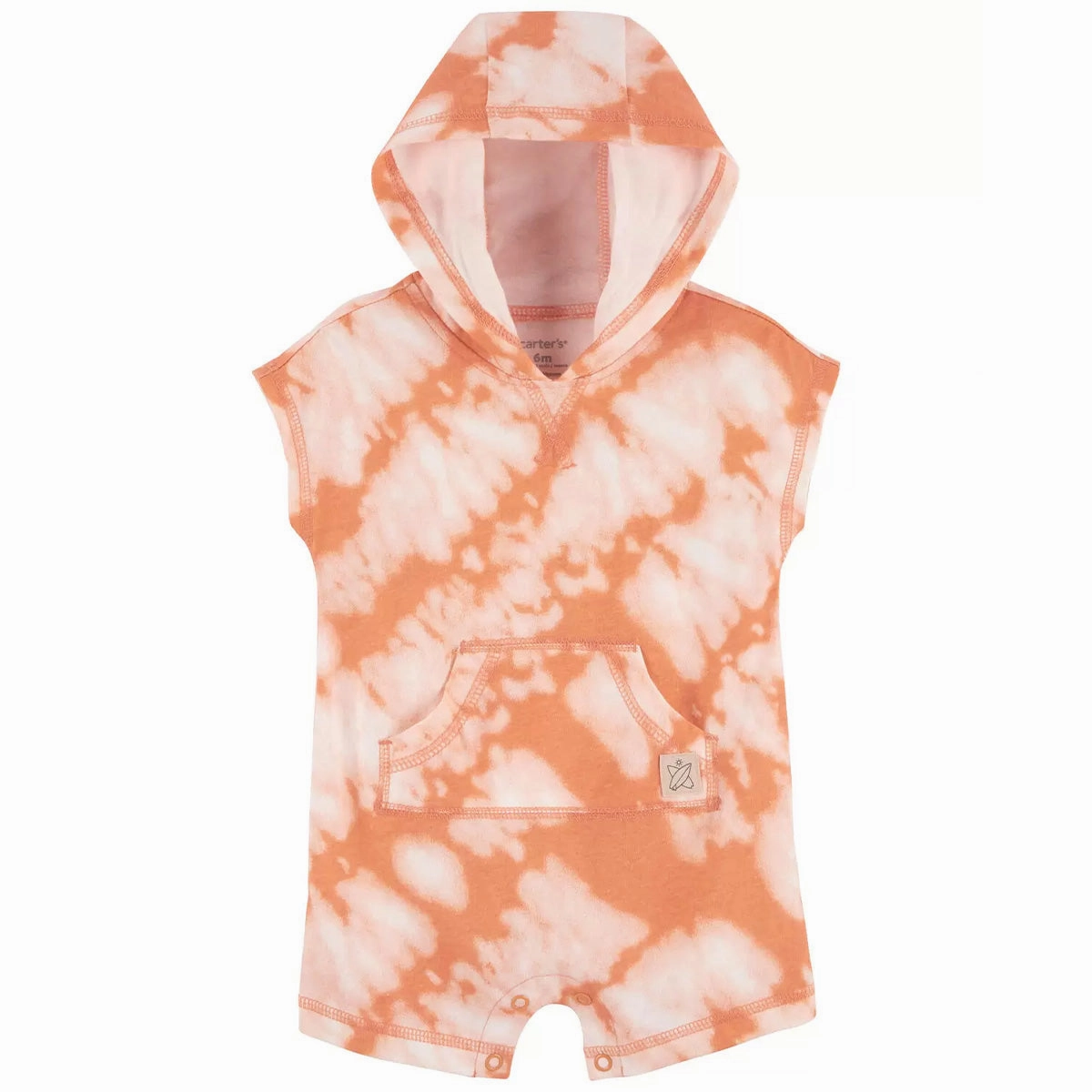 Odor Control Finish Baby Boys' Tie-Dye Hooded Cotton Romper 1R012610