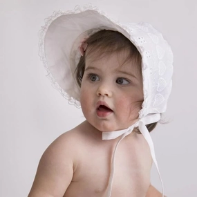 Baby Girl Heart Eyelet Sunbonnet 1815 Lightweight Fabric Sustainable Production Methods