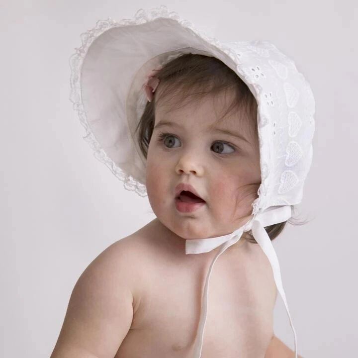 Baby Girl Heart Eyelet Sunbonnet 1815 Lightweight Fabric Sustainable Production Methods