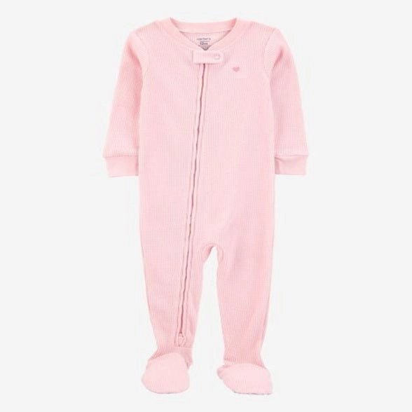 Baby Girl Heart Waffle Knit Footie 1-Piece Pajamas - Pink 1S393710-969 Stylish Hoodie