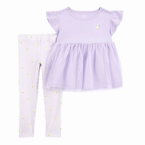 Baby Girls' 2-Piece Lemon Tulle Top & Legging Set 1S409810 Reflective Logo Detail LongWearingComfort