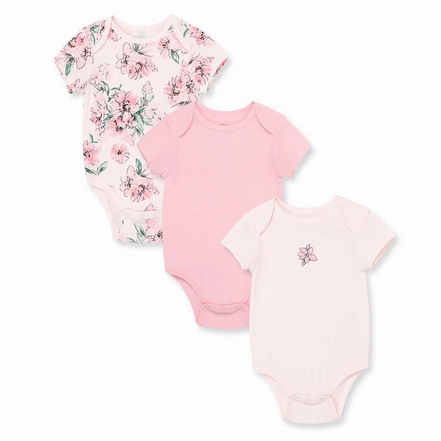 BondedSeams Anti Pilling Baby Girls' 3-Pack Dream Floral Bodysuits LB812355N