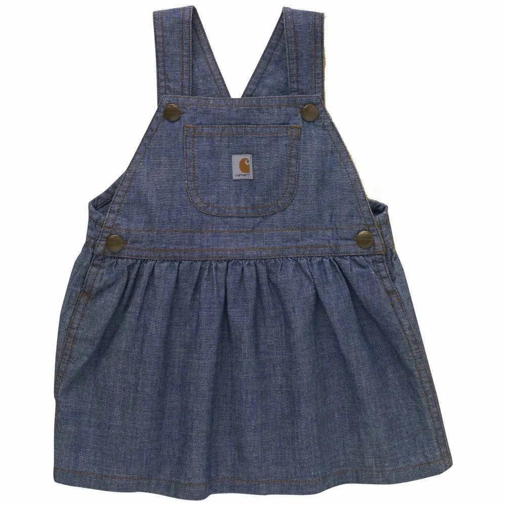 Convertible Collar Antibacterial Baby Girls' Denim Chambray Jumper CY9711